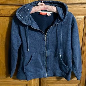 Liz Claiborne blue zip up hoodie size Medium Petite